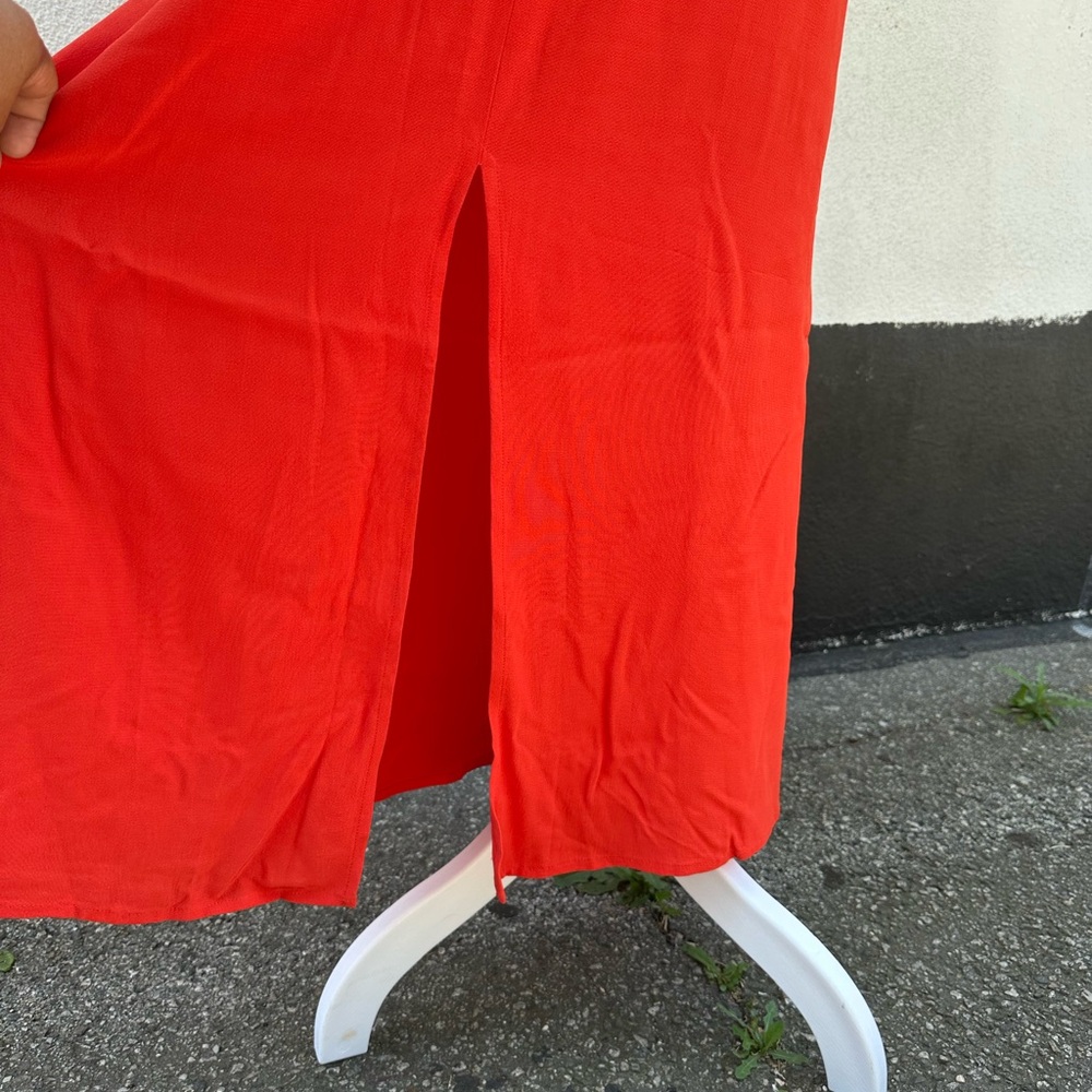 Eileen Fisher hot orange Maxi Sleeveless Scoop Neck Dress - Picture 2 of 9